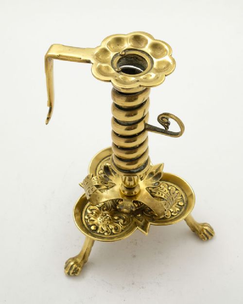 Unusual Victorian Arts & Crafts Brass Chamber Stick - circa 1890