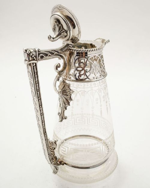 Stunning Victorian Silver Plated/Glass Claret Jug - Circa 1880