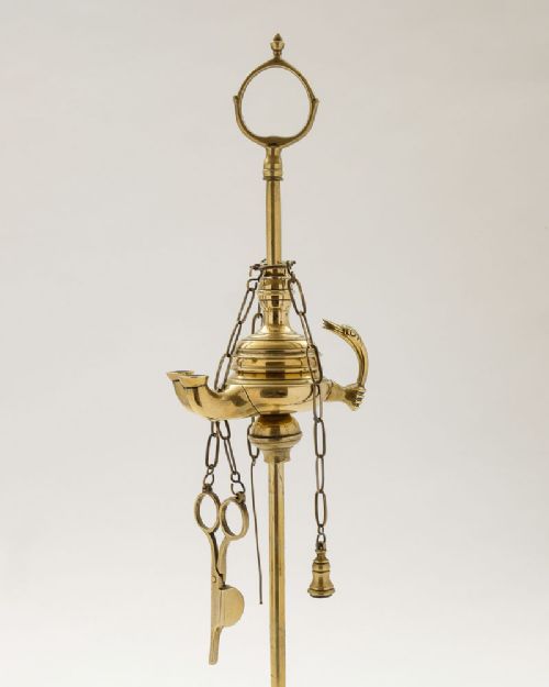 Unusual Brass Egyptian Adjustable Oil Lamp - circa 1920