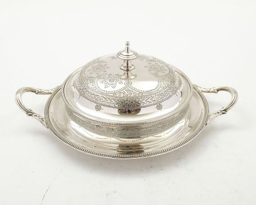 Fabulous Victorian Silver Butter Dish - London 1884