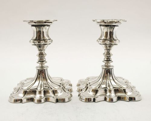 Lovely Pair Elkington Silver Plated Candlesticks - 1853