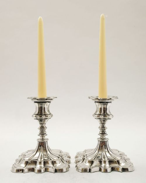 Lovely Pair Elkington Silver Plated Candlesticks - 1853