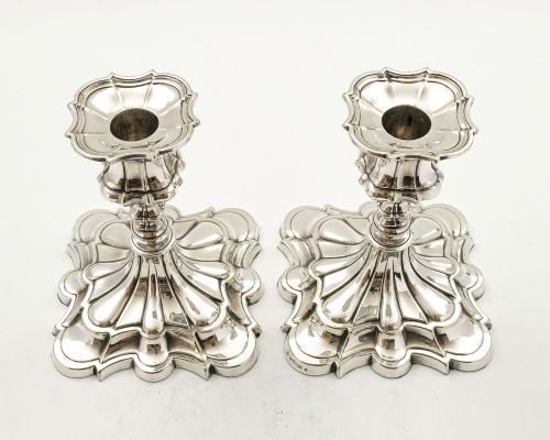 Lovely Pair Elkington Silver Plated Candlesticks - 1853