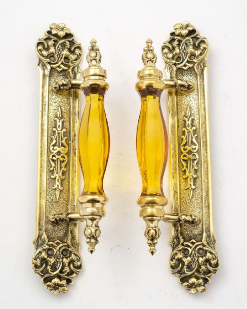 Stunning Pair Victorian Art Nouveau Door Handles - circa 1890