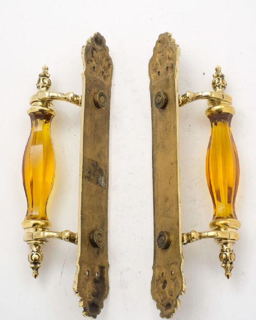 Stunning Pair Victorian Art Nouveau Door Handles - circa 1890