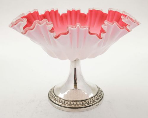 Pretty Edwardian Satin Glass Comport - circa 1905