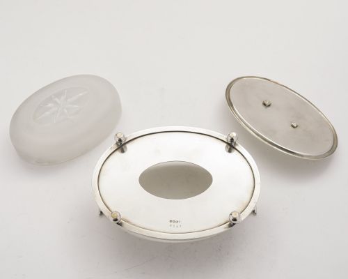 Christopher Dresser Style Silver Plated Butter Dish - Circa 1890