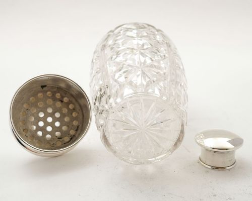 Nice Silver Plated/ Cut Glass Art Deco Cocktail Shaker - Circa 1930