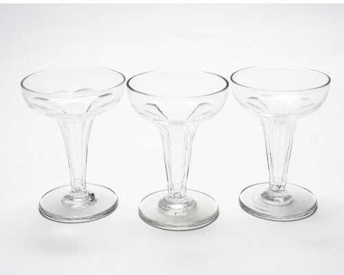 Nice Set of 3 Edwardian Hollow Stemmed Champagne Glasses - circa 1905
