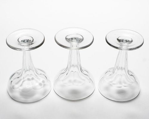 Nice Set of 3 Edwardian Hollow Stemmed Champagne Glasses - circa 1905
