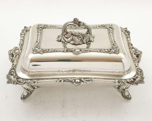 Gorgeous Grand Victorian Silver Plated Serving Dish - circa 1840