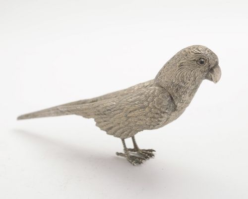 Unusual Silver Plated Budgerigar - circa 1930
