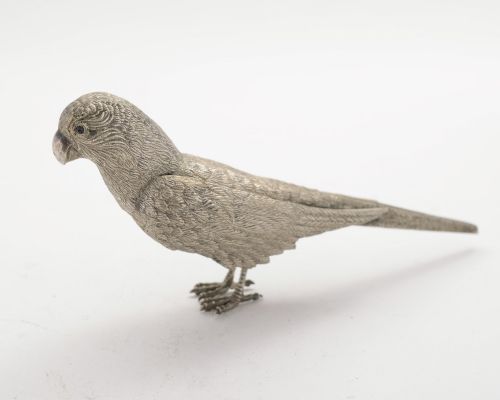 Unusual Silver Plated Budgerigar - circa 1930
