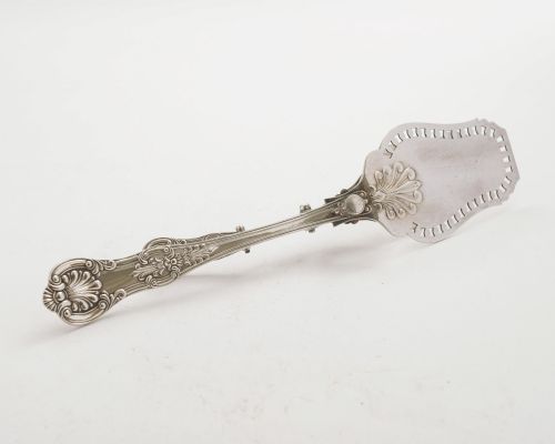 Nice Victorian Silver Plated Kings Pattern Serving Tongs - circa 1890