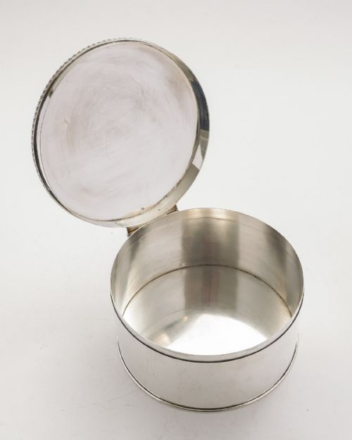 Lovely Round Silver Plated Biscuit Box - circa 1930