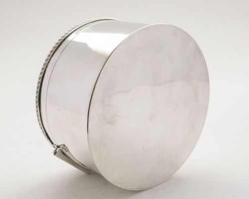 Lovely Round Silver Plated Biscuit Box - circa 1930