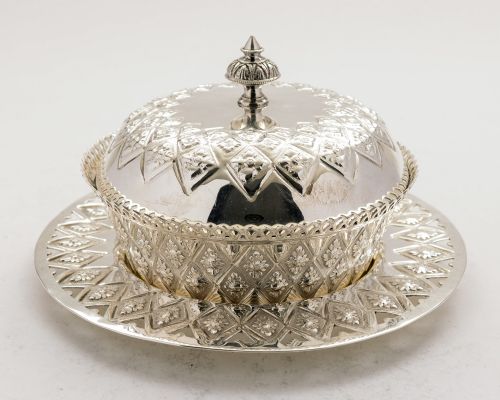 Gorgeous Victorian Silver Plated Butter Dish - circa 1890