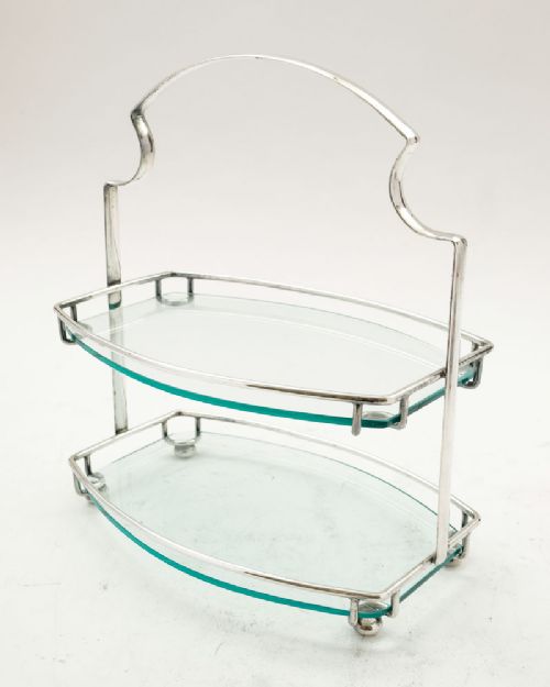 Nice Art Deco Silver Plated / Glass Cake Stand - circa 1930