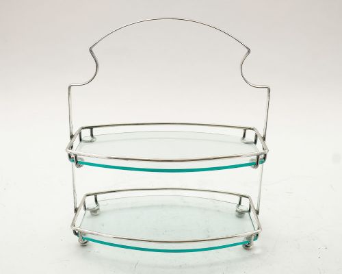 Nice Art Deco Silver Plated / Glass Cake Stand - circa 1930