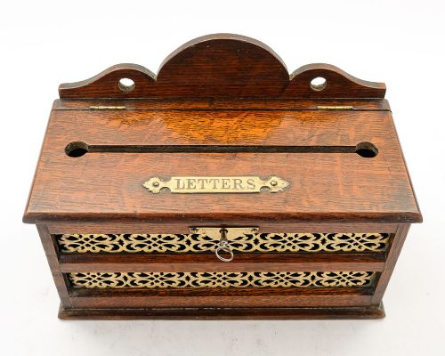 Wonderful Edwardian Oak & Brass Letters Box - circa 1905