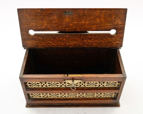 Wonderful Edwardian Oak & Brass Letters Box - circa 1905