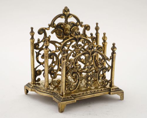 Gorgeous Victorian Brass Letter Rack - circa 1890