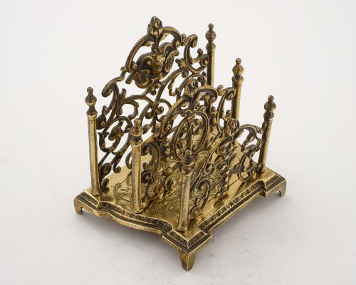 Gorgeous Victorian Brass Letter Rack - circa 1890