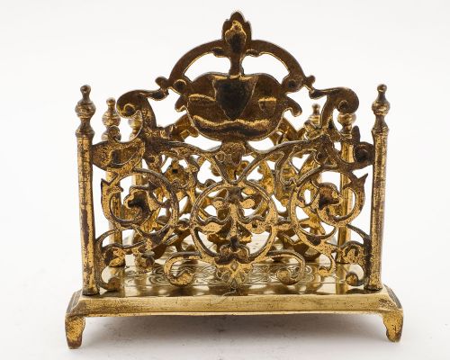 Gorgeous Victorian Brass Letter Rack - circa 1890