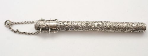 Nice Victorian Nurses Silver Thermometer Holder - Chester 1900