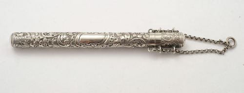 Nice Victorian Nurses Silver Thermometer Holder - Chester 1900