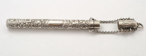 Nice Victorian Nurses Silver Thermometer Holder - Chester 1900