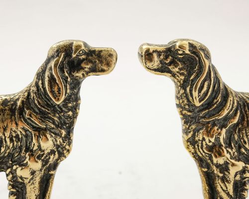 Fabulous pair Brass English Setter Bookends - circa 1920