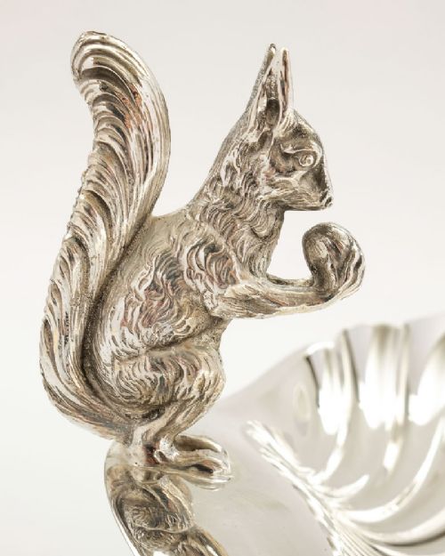 Lovely Edwardian Silver Plated Squirrel Nut Dish - circa 1905