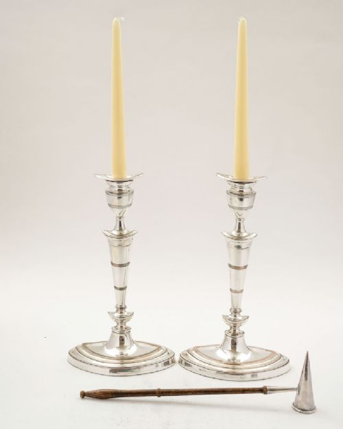 Gorgeous Pair Georgian Sheffield Plated Candlesticks - circa 1820