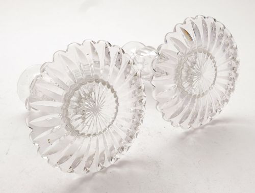 Wonderful Pair Edwardian Glass Candlesticks - circa 1905