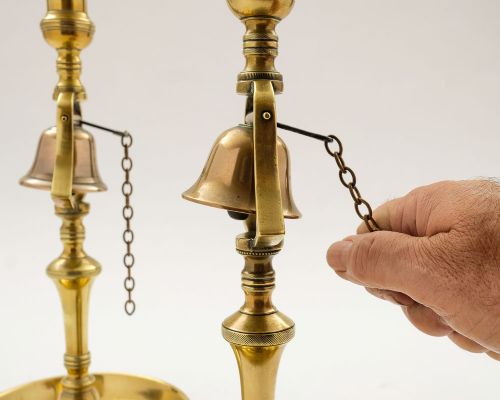 Unusual Matched Pair Georgian Brass Tavern Candlesticks - circa 1820