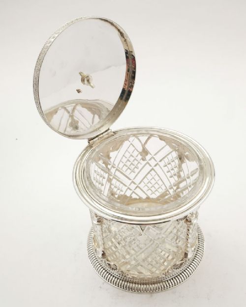 Fabulous Victorian Silver Plate/Glass Biscuit box - circa 1880