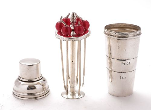Unusual Art Deco Silver Plated Cocktail Sticks - circa 1930