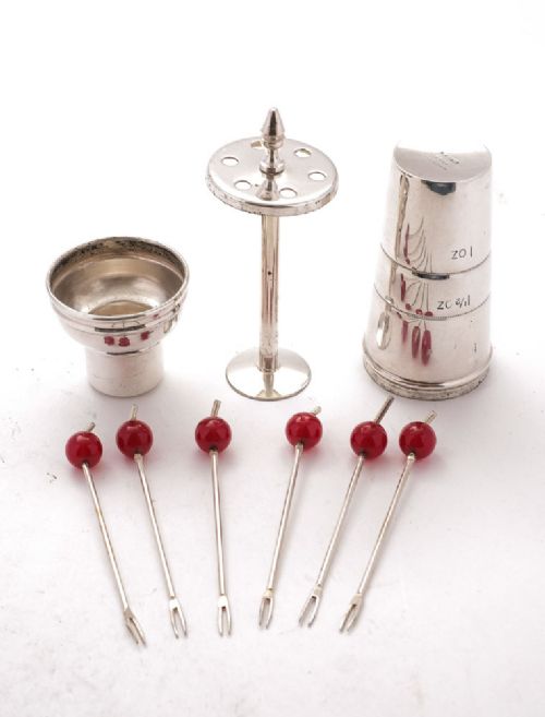 Unusual Art Deco Silver Plated Cocktail Sticks - circa 1930