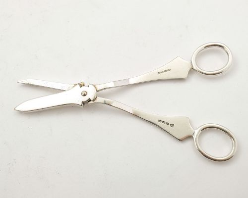 Lovely Pair Edwardian Silver Plated Grape Scissors - circa 1905