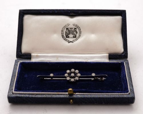 Lovely 18 Carat White Gold & Diamond Brooch/Pin - circa 1920