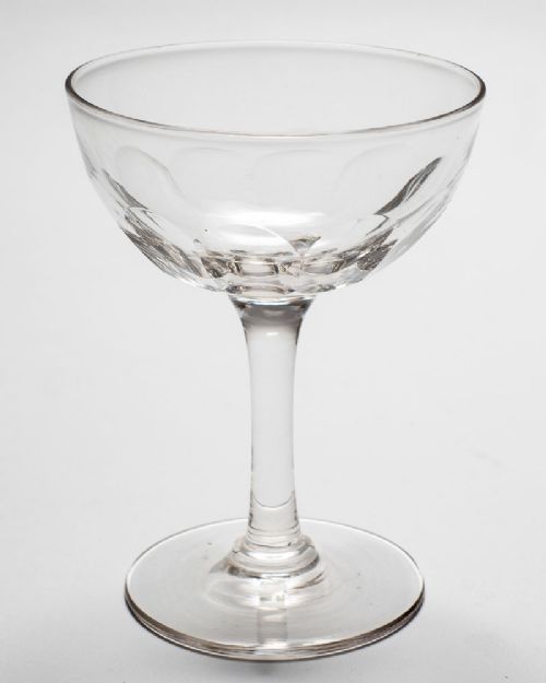 Set of Ten Edwardian Slice Cut Champagne Glasses - circa 1905