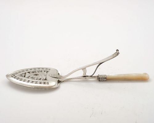 Nice Continental Silver Serving Tongs - circa 1870