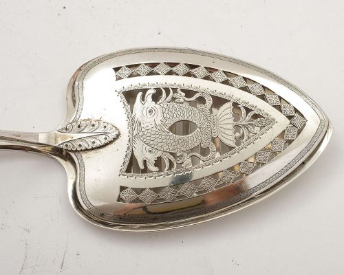 Nice Continental Silver Serving Tongs - circa 1870