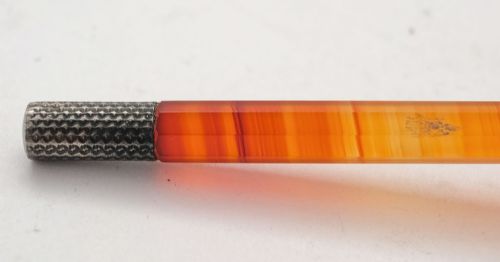 Lovely Agate Handle & Silver Tea Strainer - Birmingham 1937