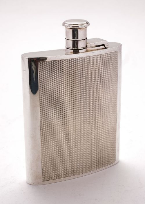 Nice Art Deco Silver Plated Hip Flask - circa 1930