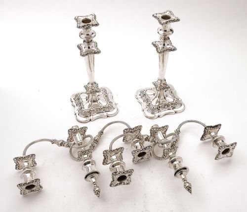 Magnificent Pair Edwardian Grand Silver Plated Candelabra- circa 1905