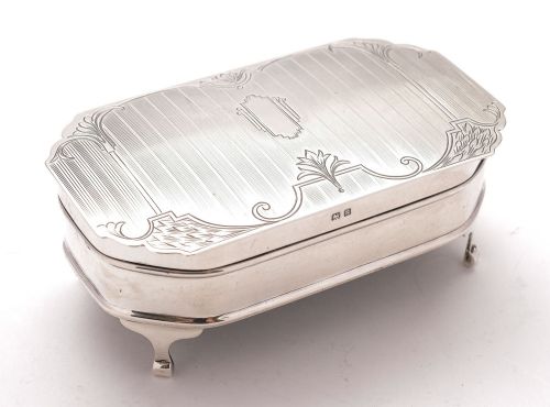 Gorgeous Silver Art Deco Jewellery Casket - Birmingham 1934