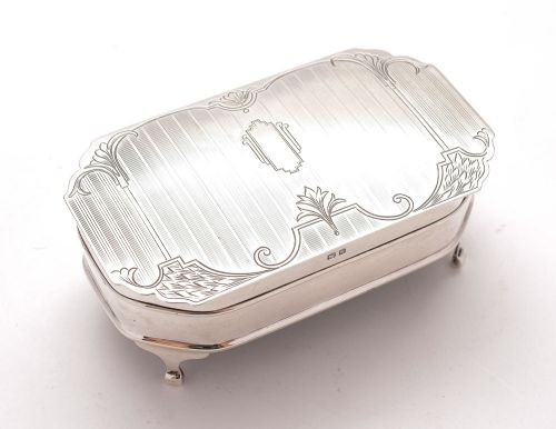 Gorgeous Silver Art Deco Jewellery Casket - Birmingham 1934