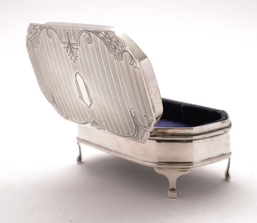 Gorgeous Silver Art Deco Jewellery Casket - Birmingham 1934